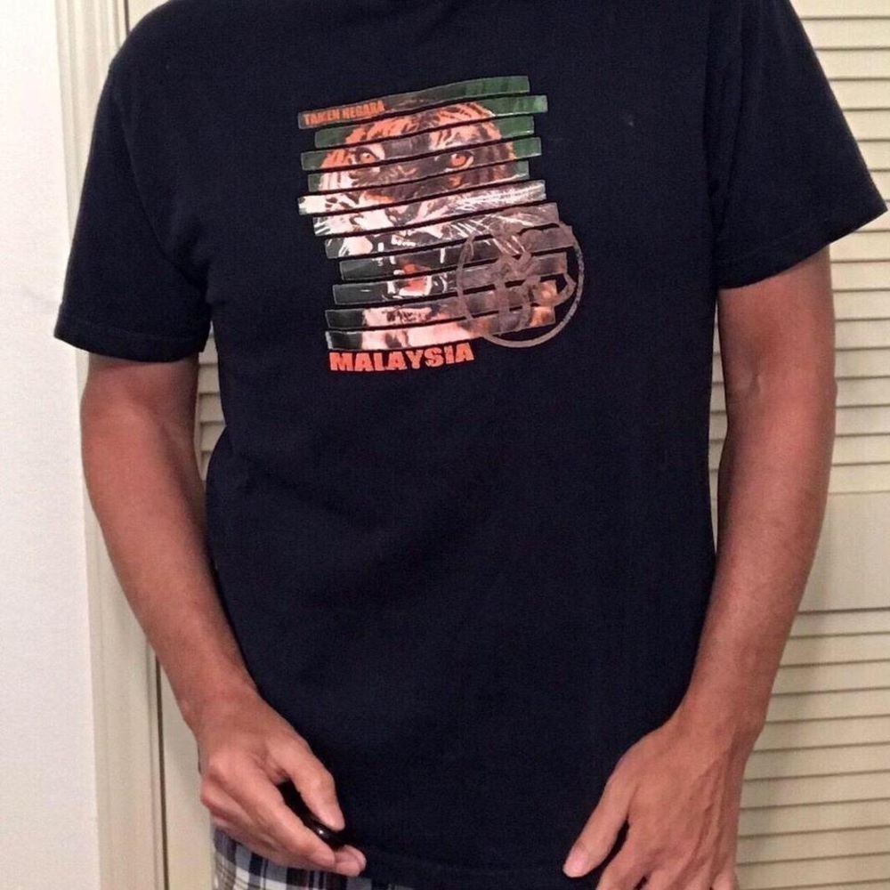 TIGER MALAYSIA SOUVENIR VACATION SHIRT BLACK LARGE